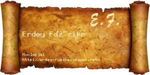 Erdey Füzike névjegykártya